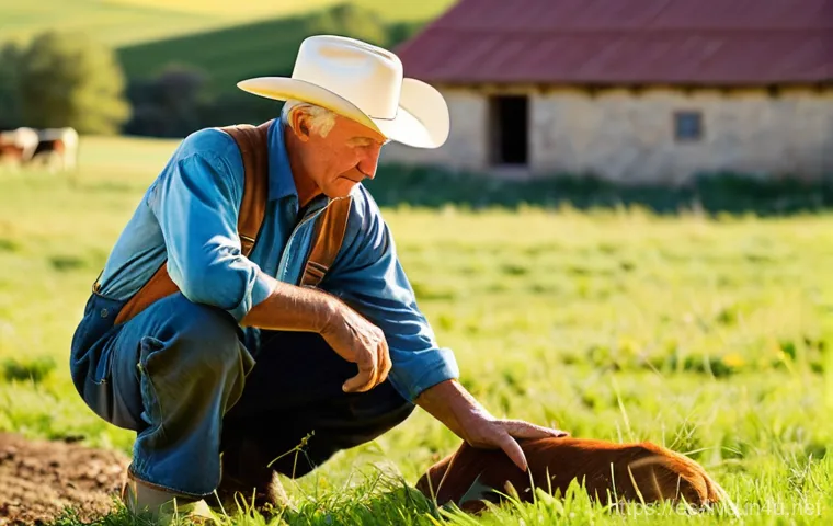 축산업 자격증 실패 사례 극복기 - **Prompt:** A young female rancher, with a determined yet slightly downcast expression, is seated at...