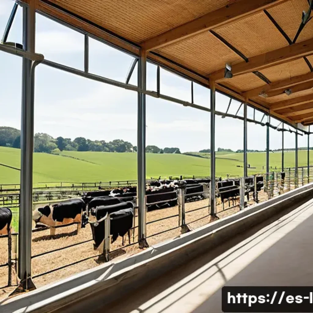 축산업 동물 건강증진 기술 - **Prompt: Real-time Livestock Monitoring with Subtle Technology**
"A spacious, bright, and impec...