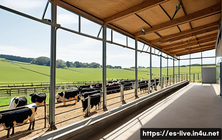 축산업 동물 건강증진 기술 - **Prompt: Real-time Livestock Monitoring with Subtle Technology**
"A spacious, bright, and impec...