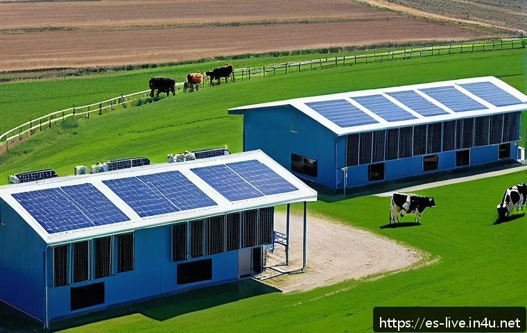 축산업 글로벌 트렌드 - A modern cattle farm in Spain equipped with advanced real-time monitoring technology: cows wearing s...